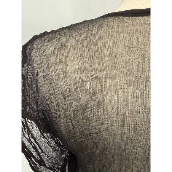 Manish Vaid Dress Cover-Up Size M Black Gold Embellished Resort Beach Poolside - Picture 7 of 14